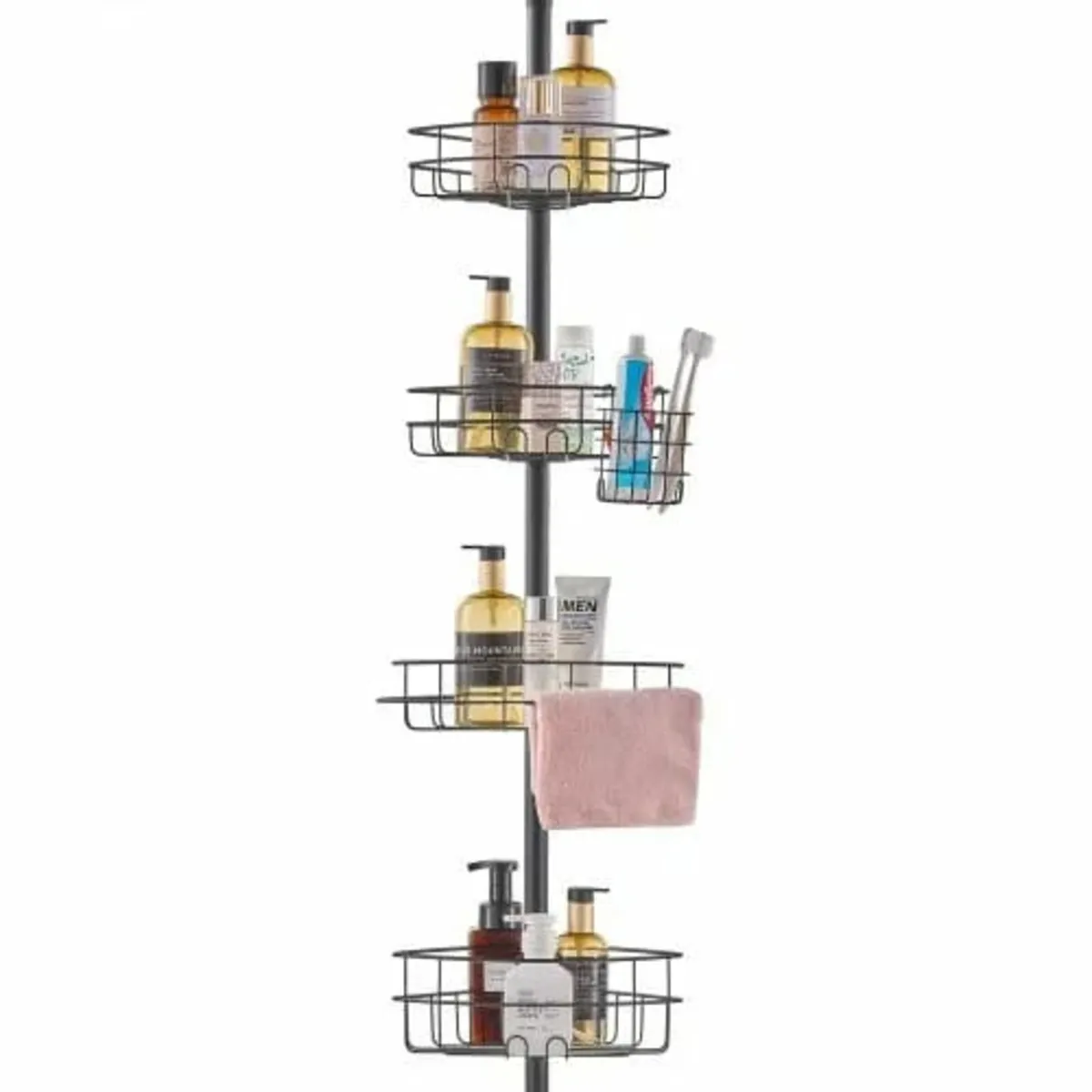 Shower Corner Caddy Tension Pole, 42" to 114" High - Image 1