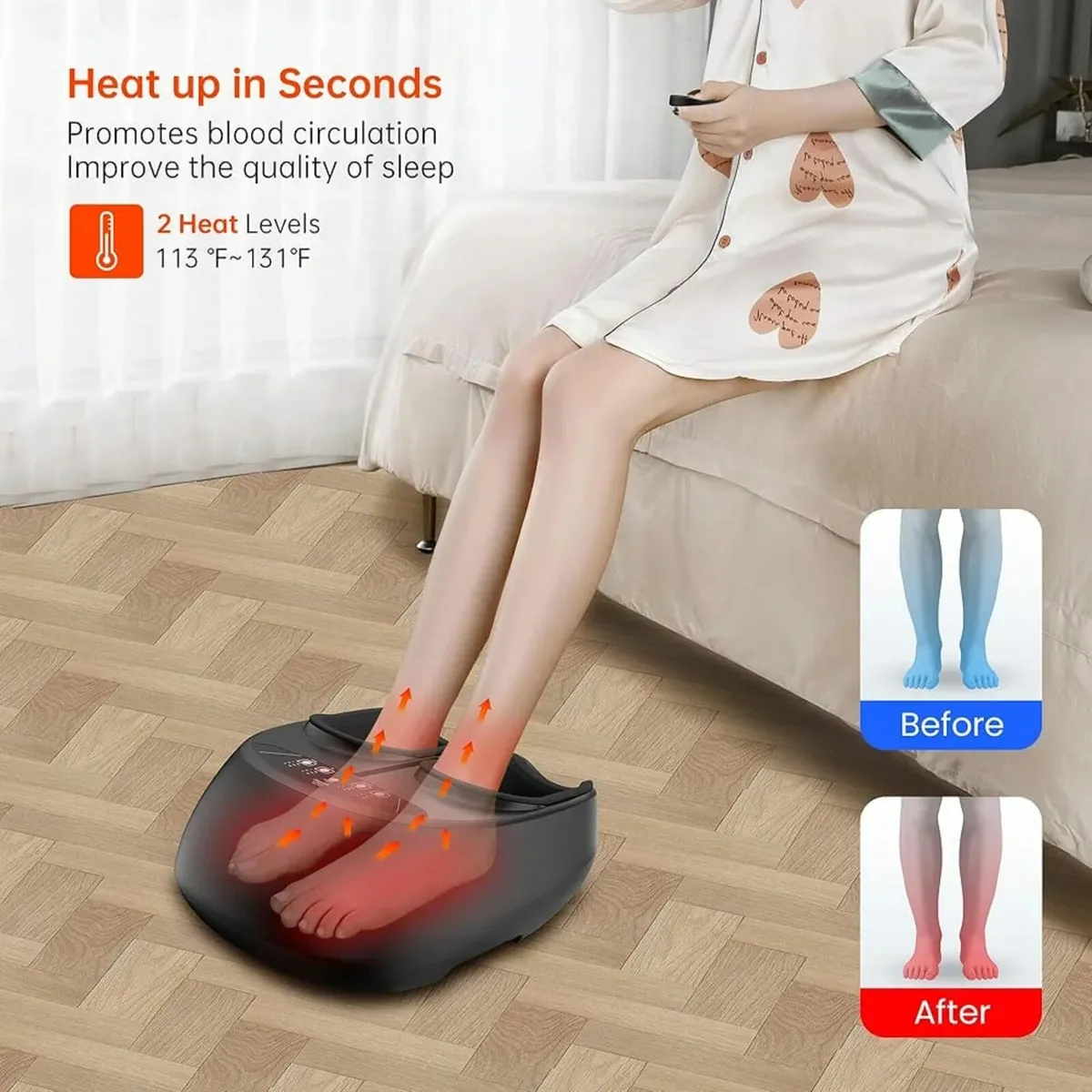 Shiatsu Foot Massager with Remote Control, Electri - Image 3