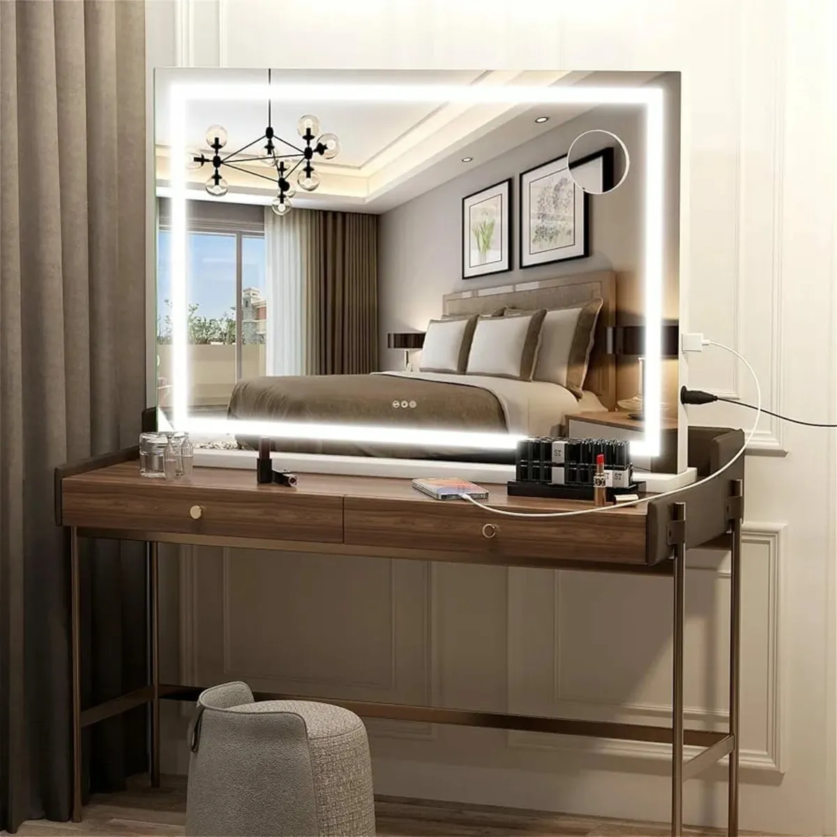 Vanity Mirror with Lights, 70 x 50cm LED Makeup Mi - Image 4