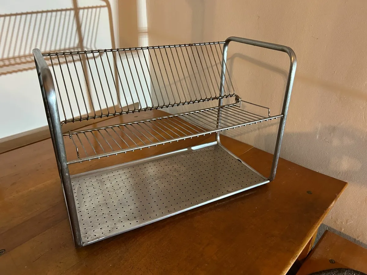 Stylish stainless steel dish drainer - 2 tiers - Image 1