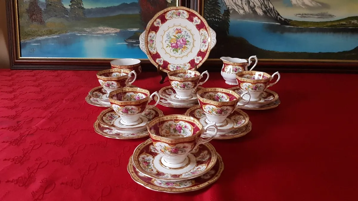 21Pc.Royal Albert Lady Hamilton Bone China Tea Set - Image 1