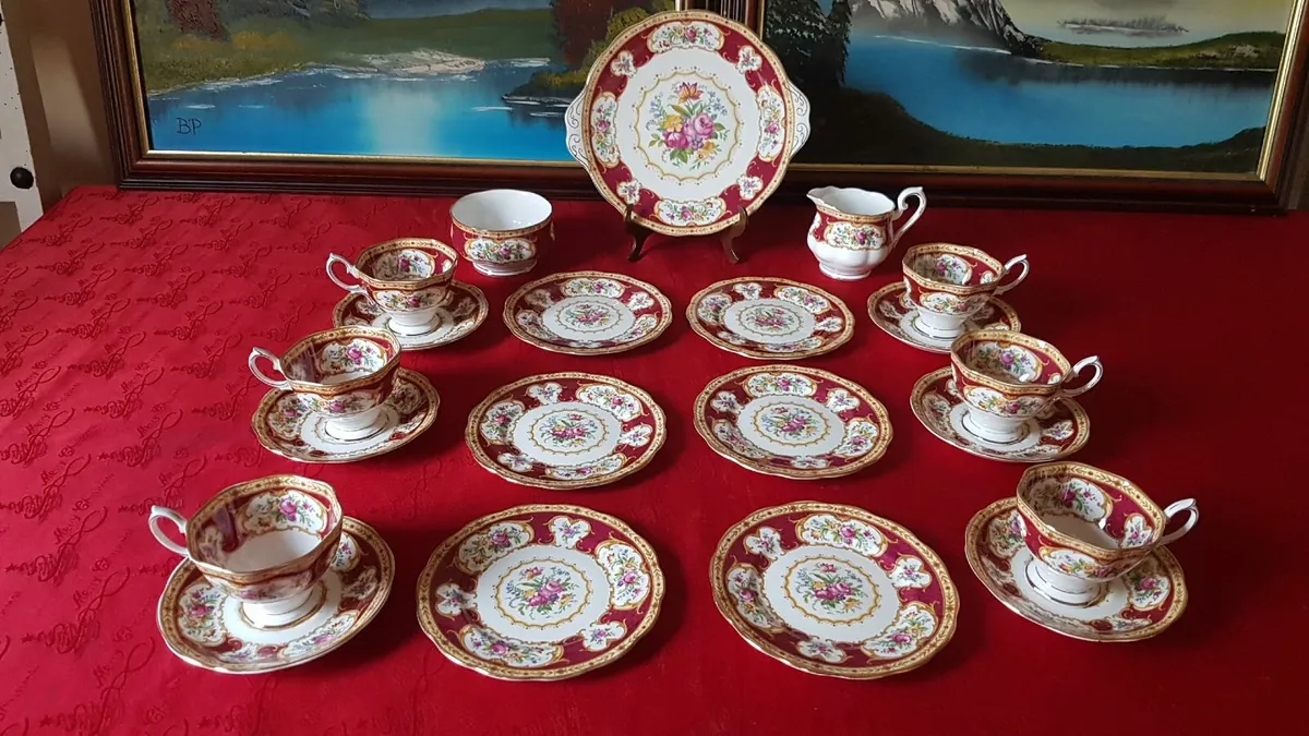 21Pc.Royal Albert Lady Hamilton Bone China Tea Set - Image 4