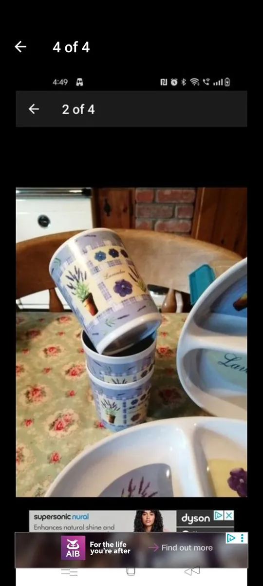 melamine/ picnic wear, 4 serving dishes with 7 tum - Image 3