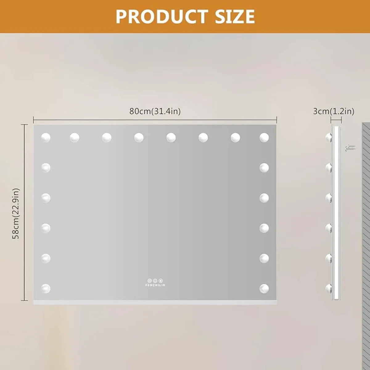 Hollywood Mirror with Lights Backlit 18 LED Vanity - Image 2