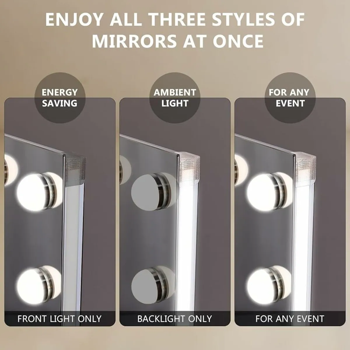 Hollywood Mirror with Lights Backlit 18 LED Vanity - Image 4