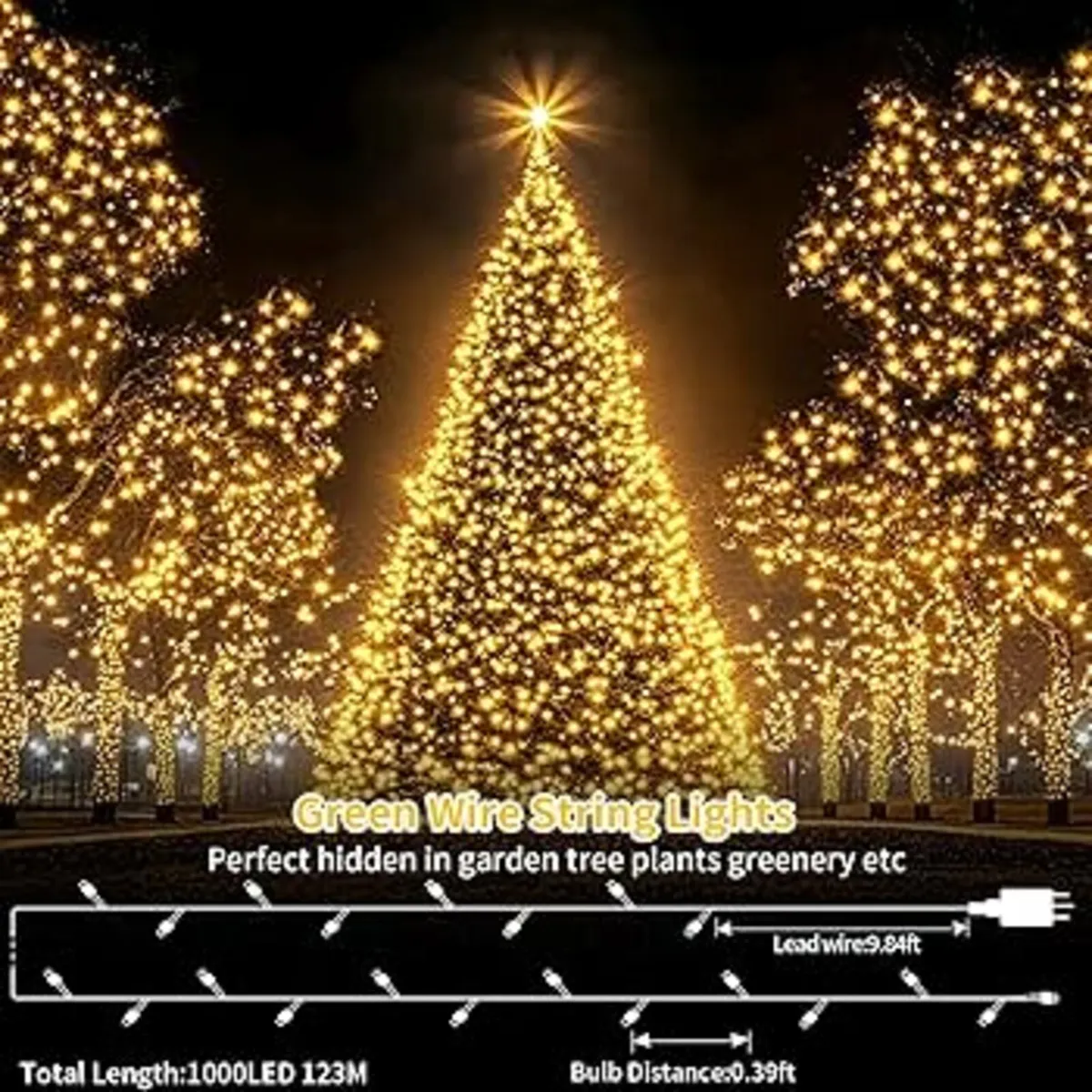 2 Pack Outdoor Fairy Lights Battery Operated Chris - Image 3