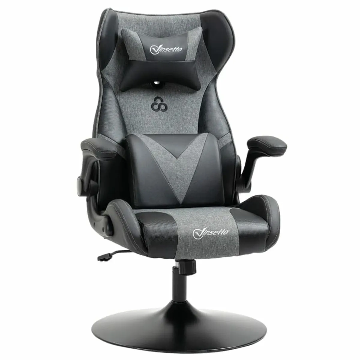Gaming chair, height-adjustable & swivel, faux lea - Image 3