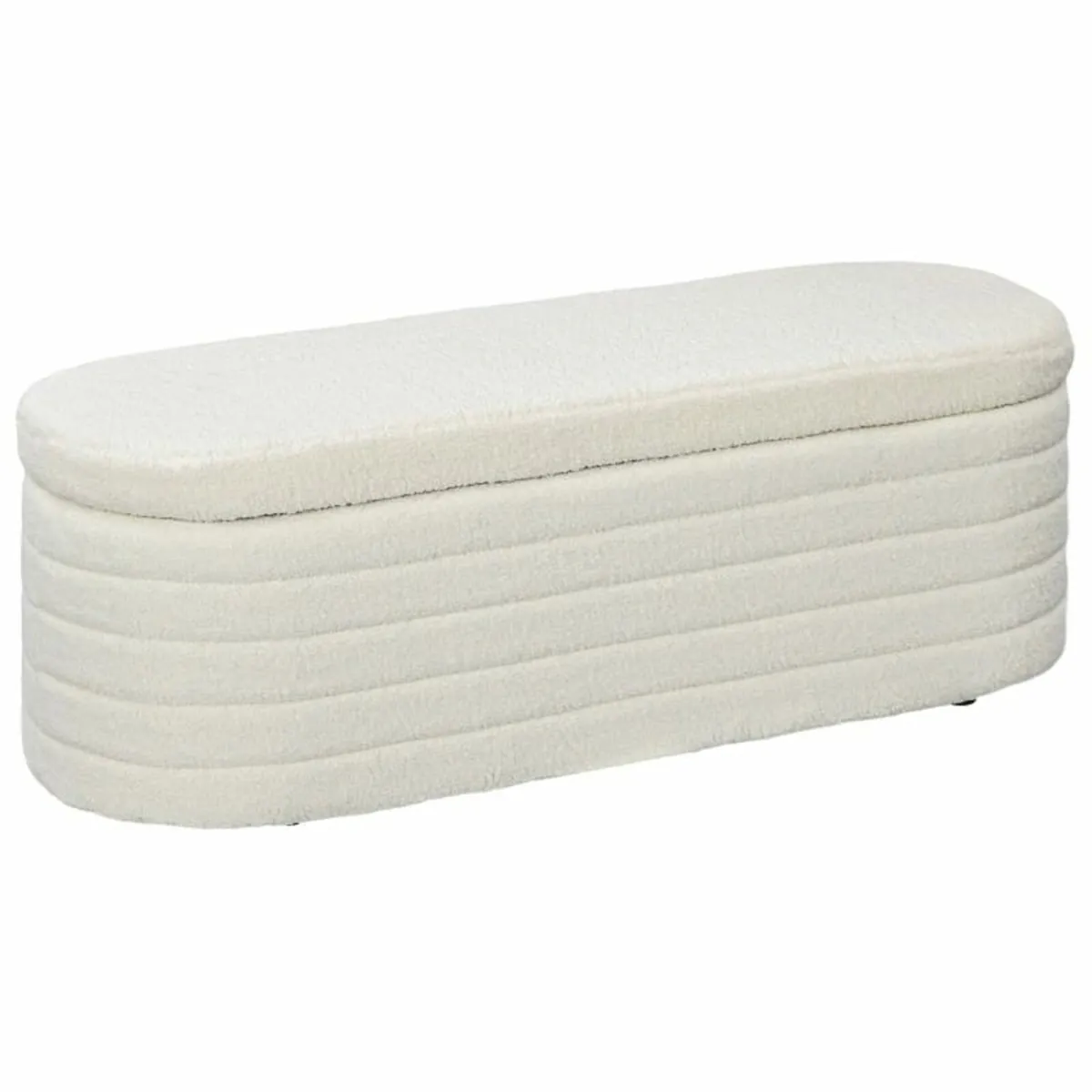 Bed bench, storage, teddy fleece, 116x41x40.5cm, C - Image 3