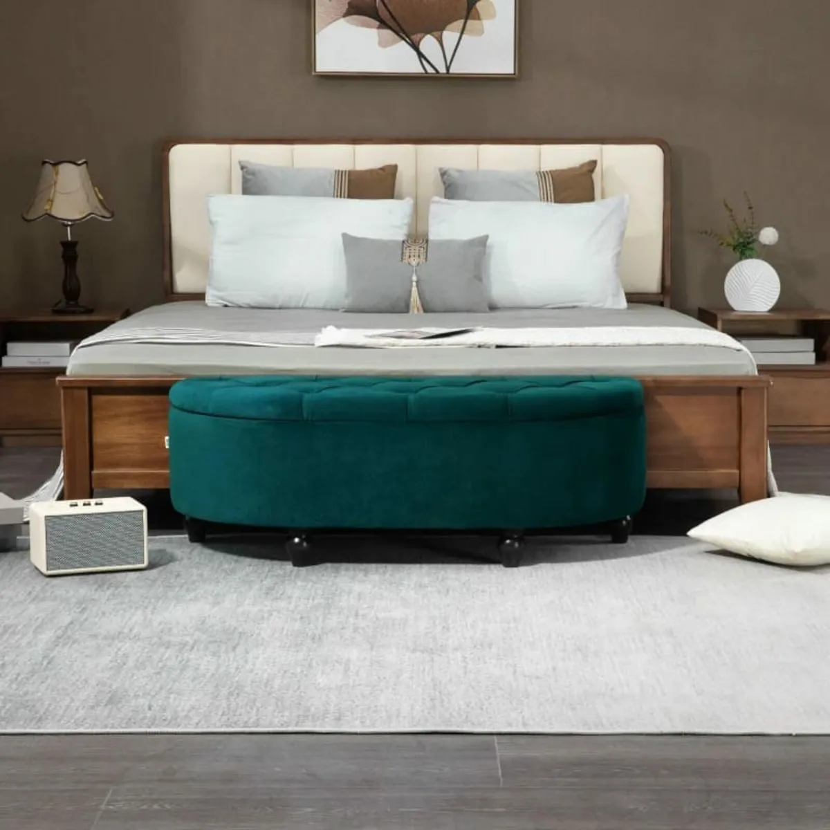 Storage stool with storage, storage trunk, upholst - Image 4