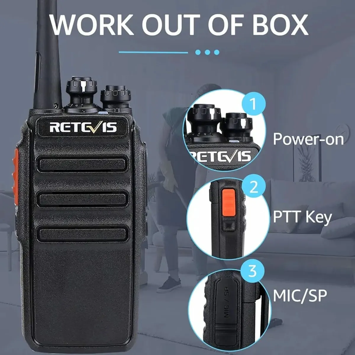 RT24 Walkie Talkie PMR446 License-free Professiona - Image 4