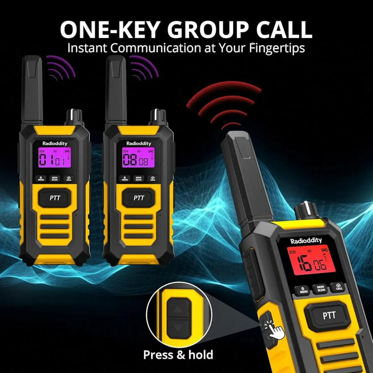 HD-1 IP67 2packs Walkie Talkies for Adults, Waterp - Image 3