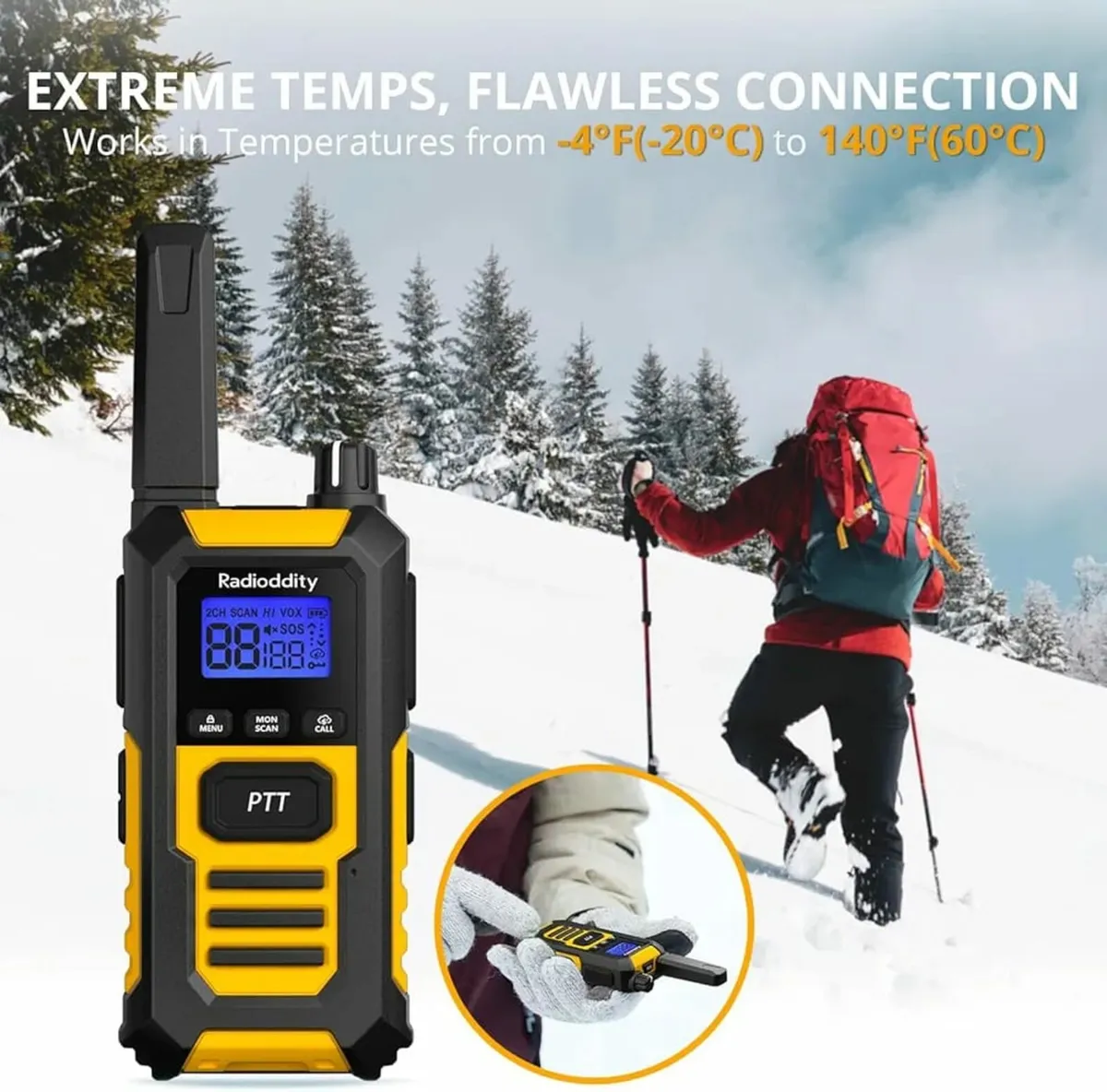 HD-1 IP67 Walkie Talkies for Adults, Waterproof & - Image 4