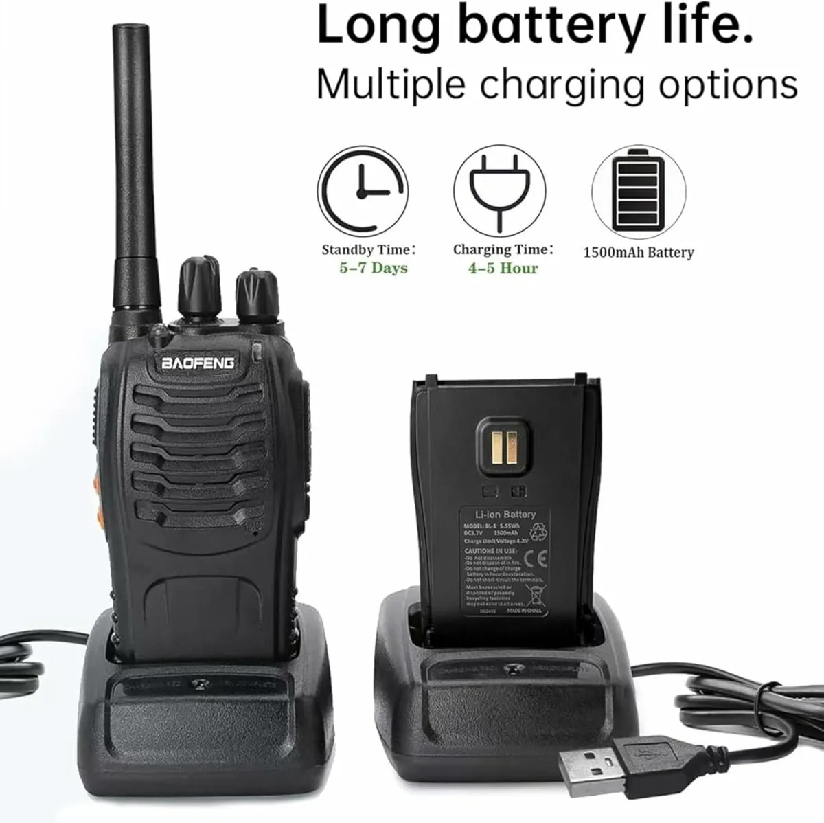 Walkie Talkies Long Range 2 Way Radios Rechargeabl - Image 3