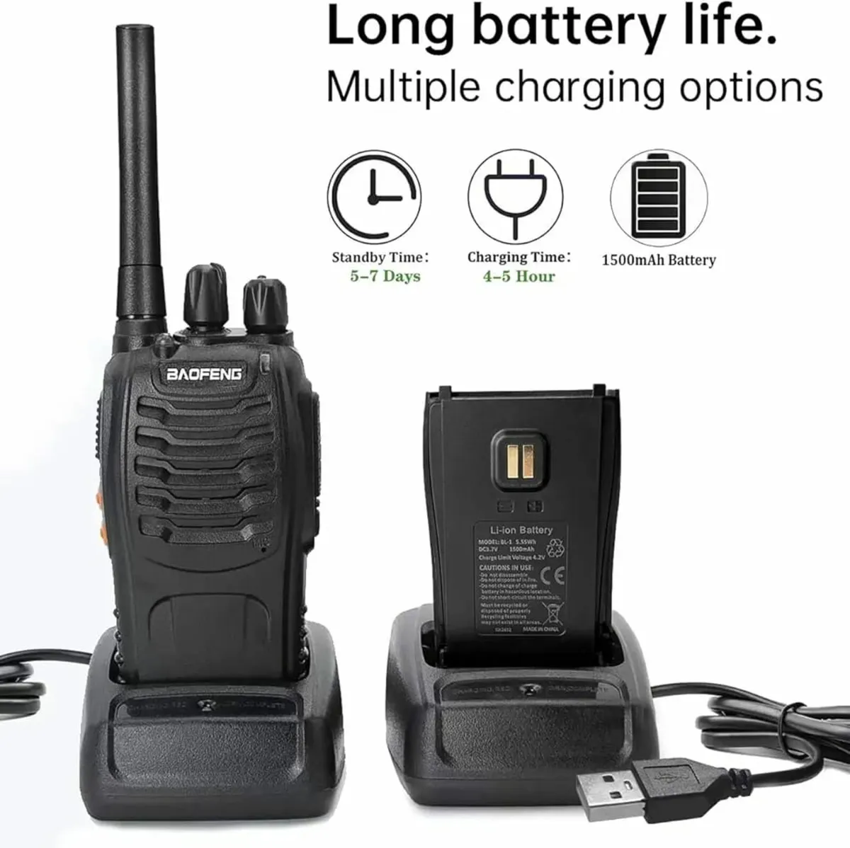 Walkie Talkies Long Range Rechargeable Walkie Talk - Image 3