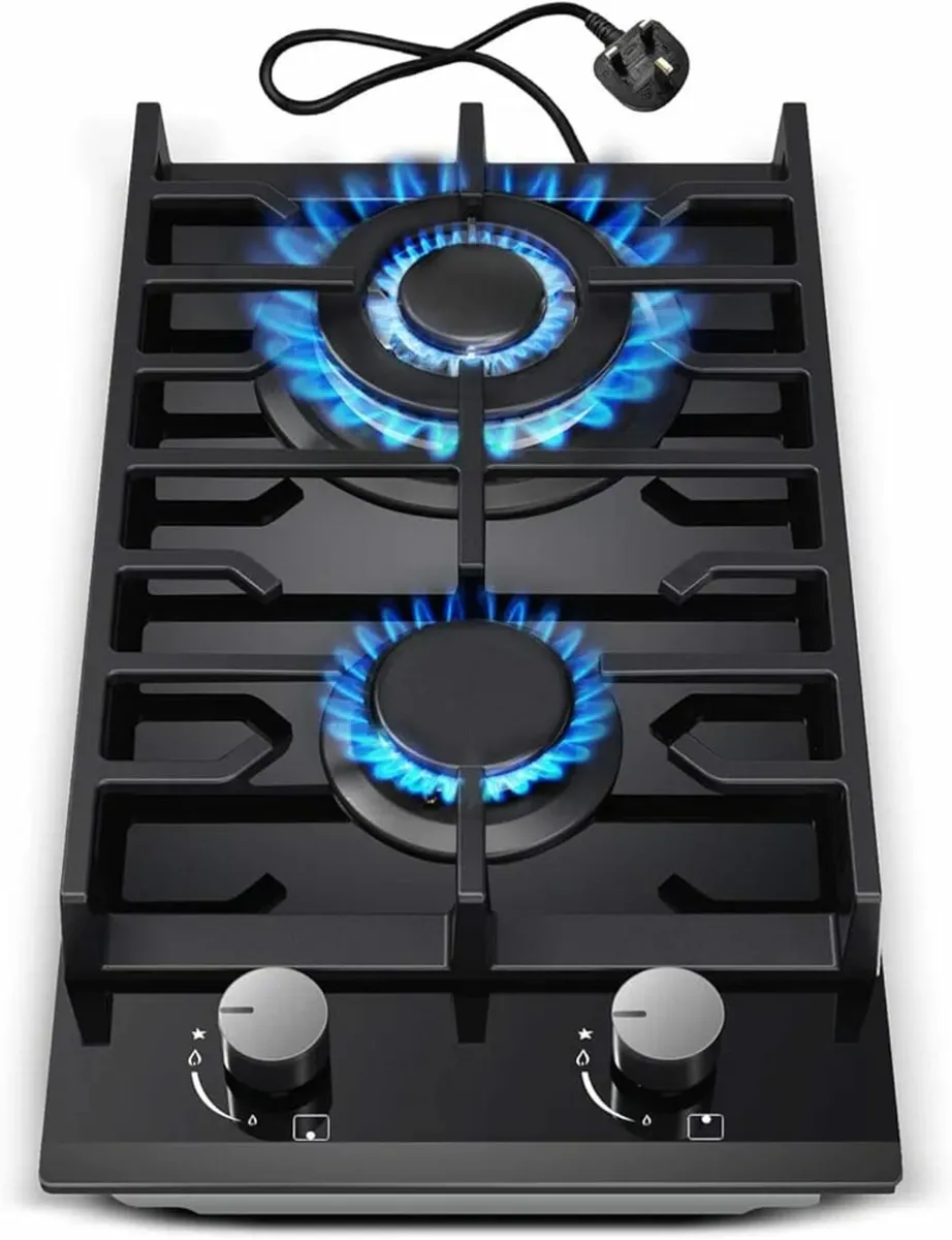 Gas Hob 2 burners, 30cm Built in 2 Burners Gas on - Image 1