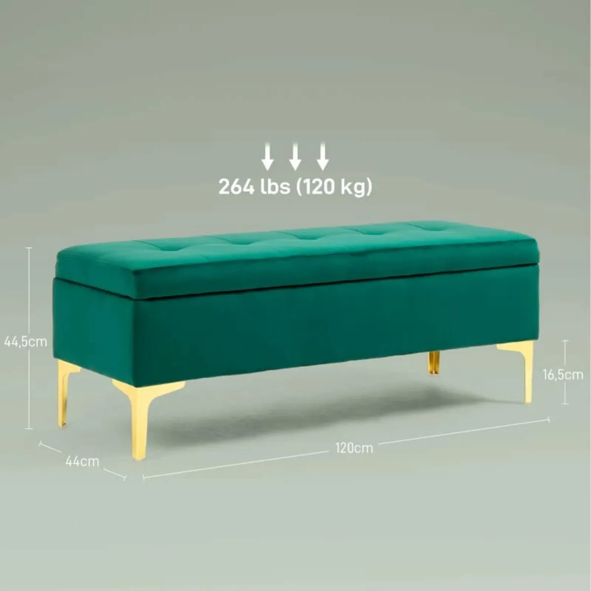 Storage bench, load capacity up to 120 kg, 120 x 4 - Image 4