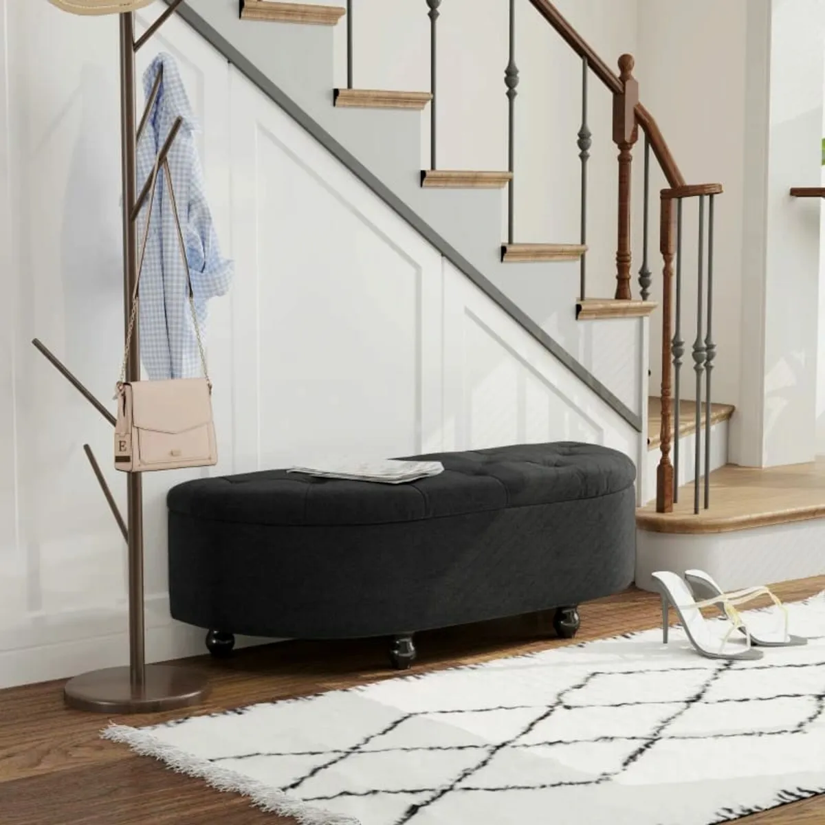 Storage Ottoman, Upholstered Storage Chest, Padded - Image 3