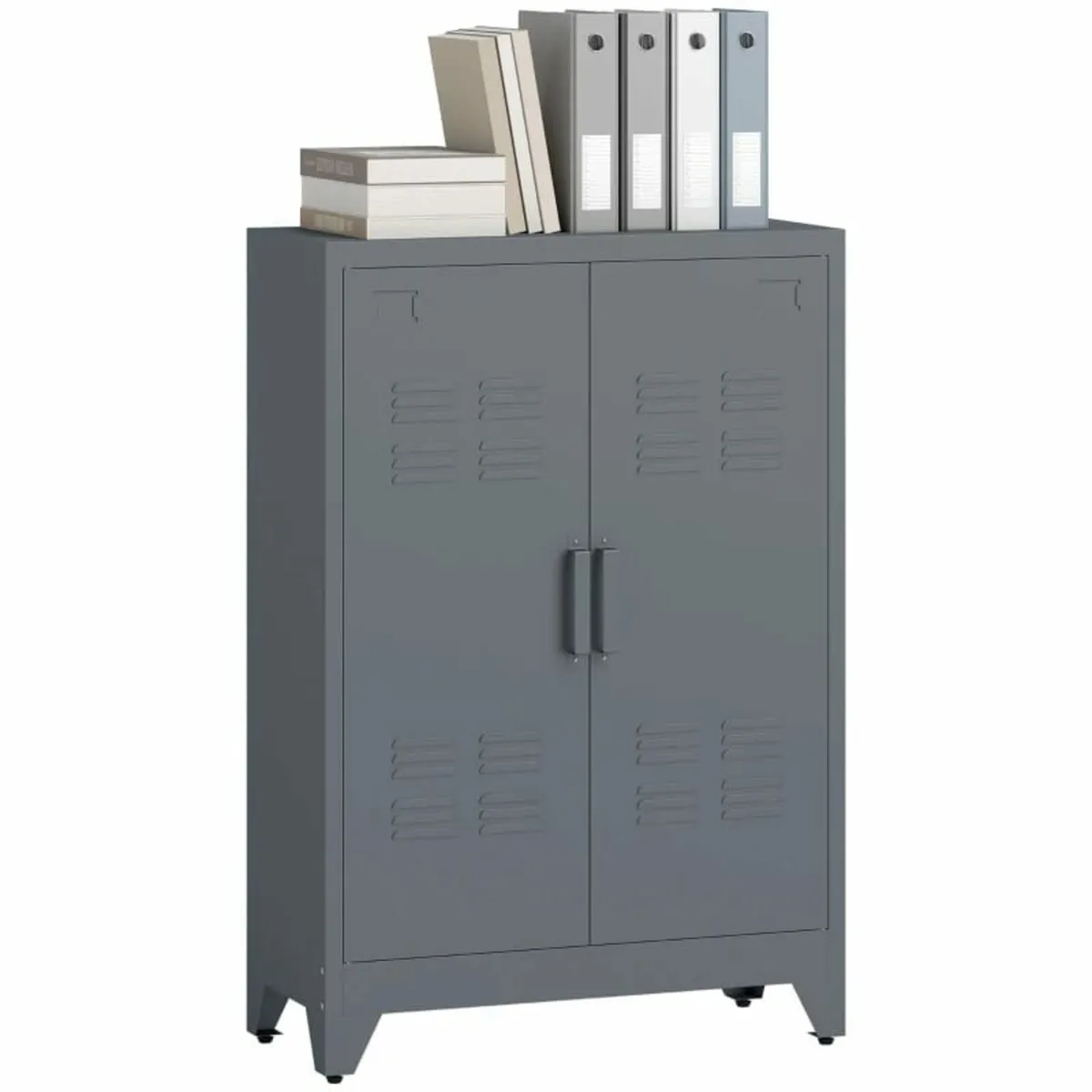 Filing cabinet with louver doors, storage cabinet, - Image 3