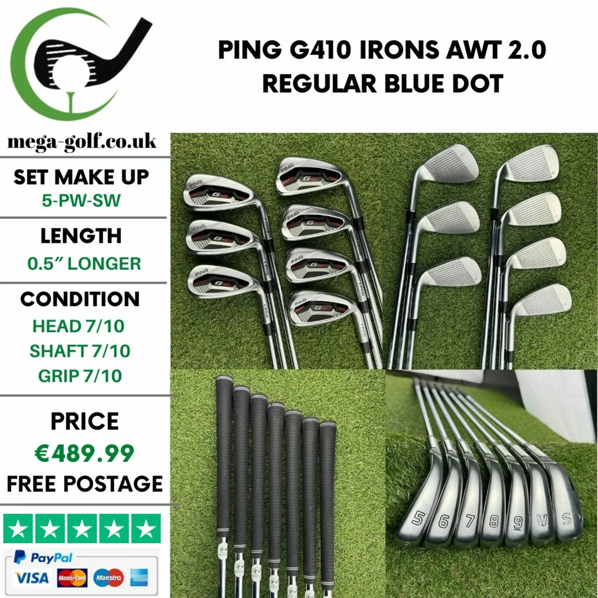 Ping G410 Irons / 5-Pw-Sw / Awt 2.0 Regular - Image 1