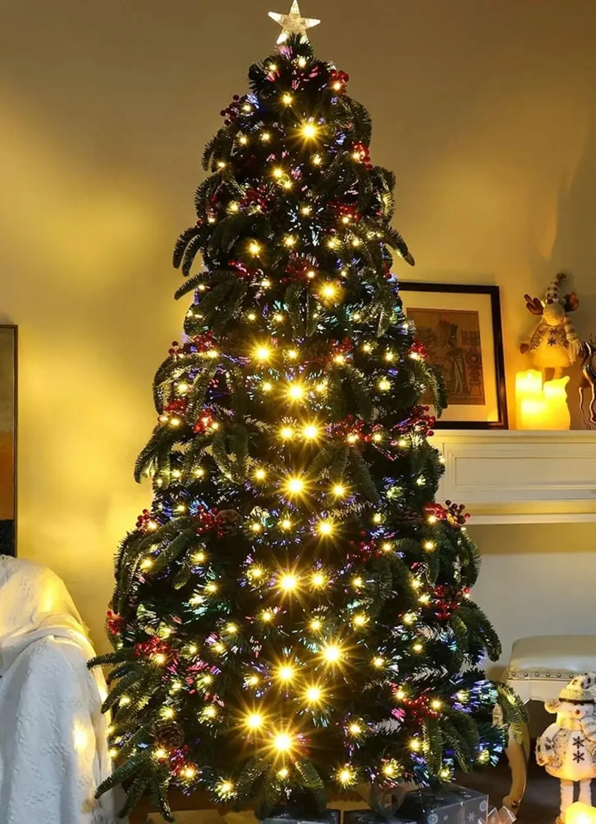 7ft Fiber Optic Christmas Tree with 8-Function LED - Image 1