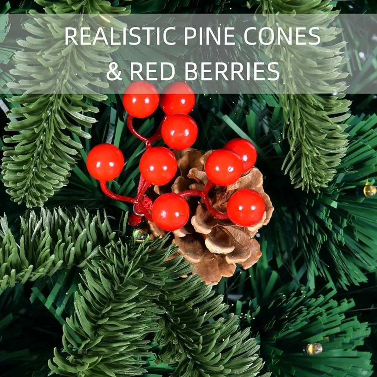 7ft Fiber Optic Christmas Tree with 8-Function LED - Image 3