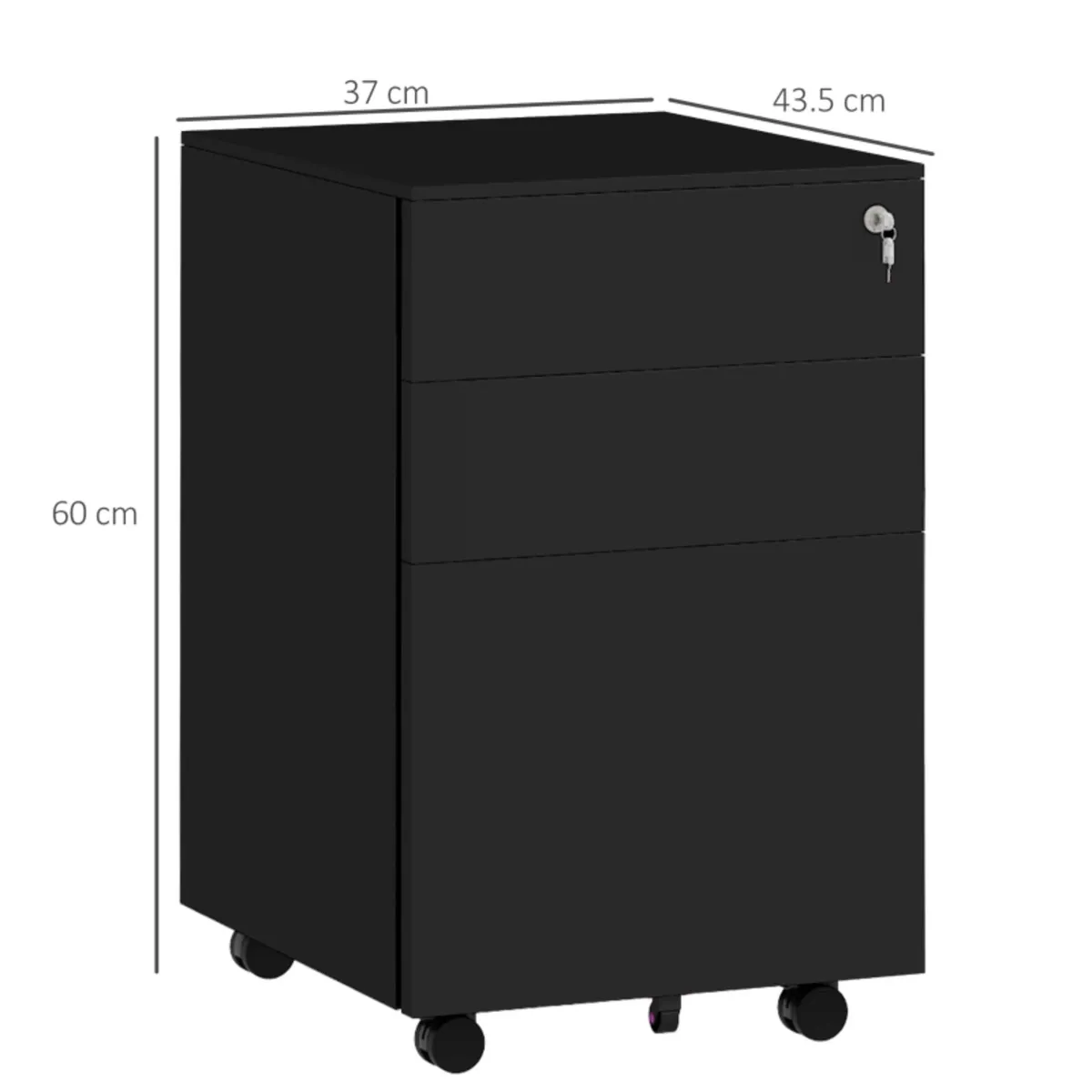 3-Drawer Vertical Filing Cabinet with Pencil Tray, - Image 2