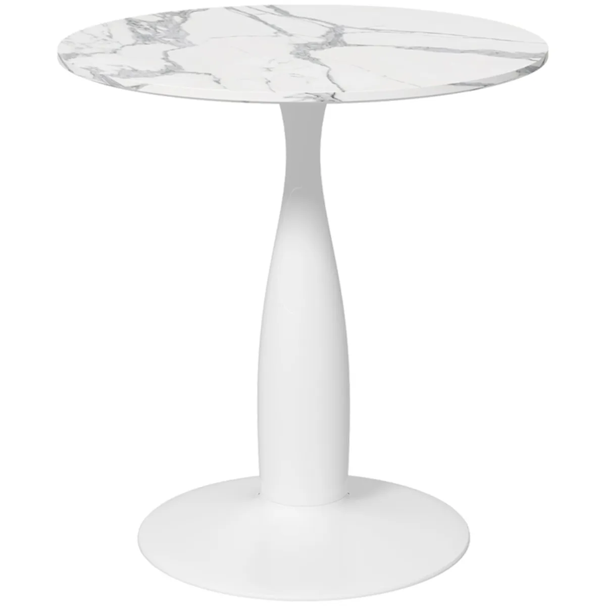 Round dining table, powder-coated steel, MDF with - Image 1