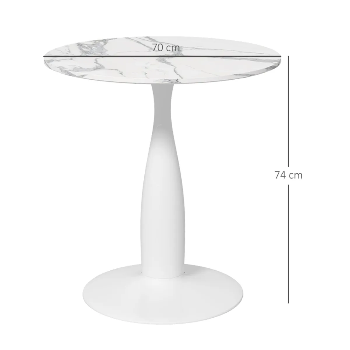 Round dining table, powder-coated steel, MDF with - Image 3