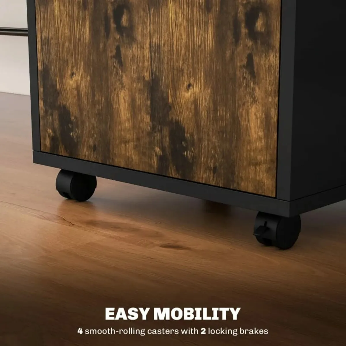 60cm Storage Cabinet with Drawer, Open Shelf, Meta - Image 4