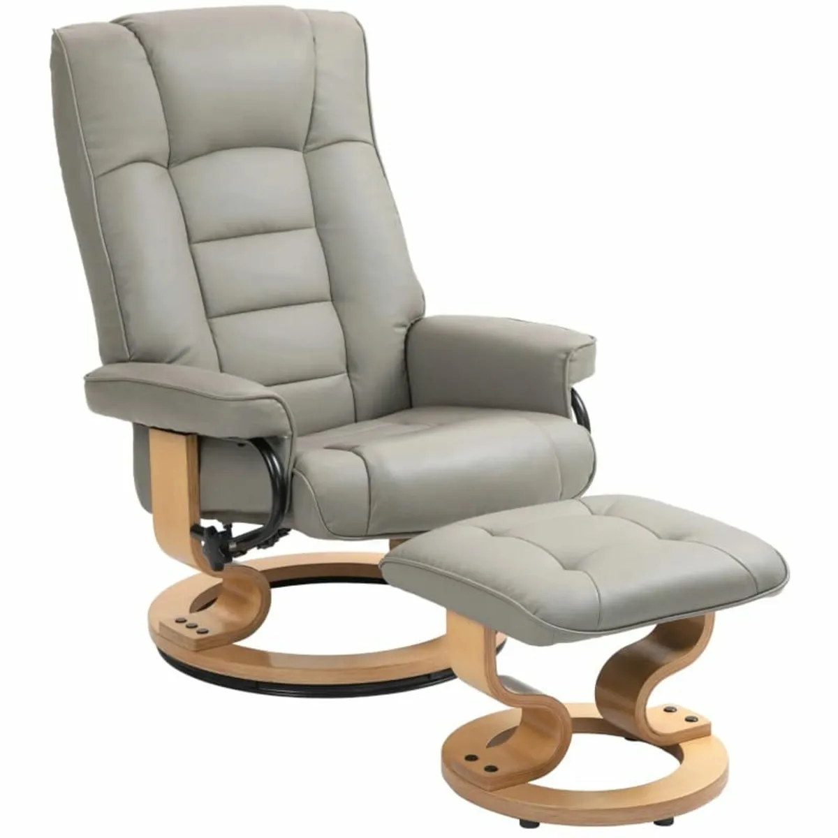 Recliner with Ottoman, swivel & recline, faux leat - Image 4