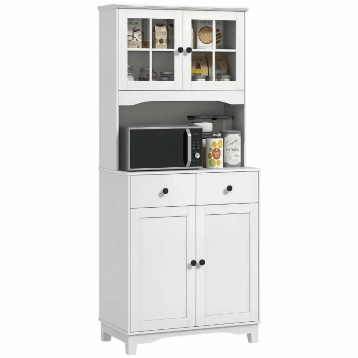 Freestanding Kitchen Cabinet with Worktop for Micr - Image 1