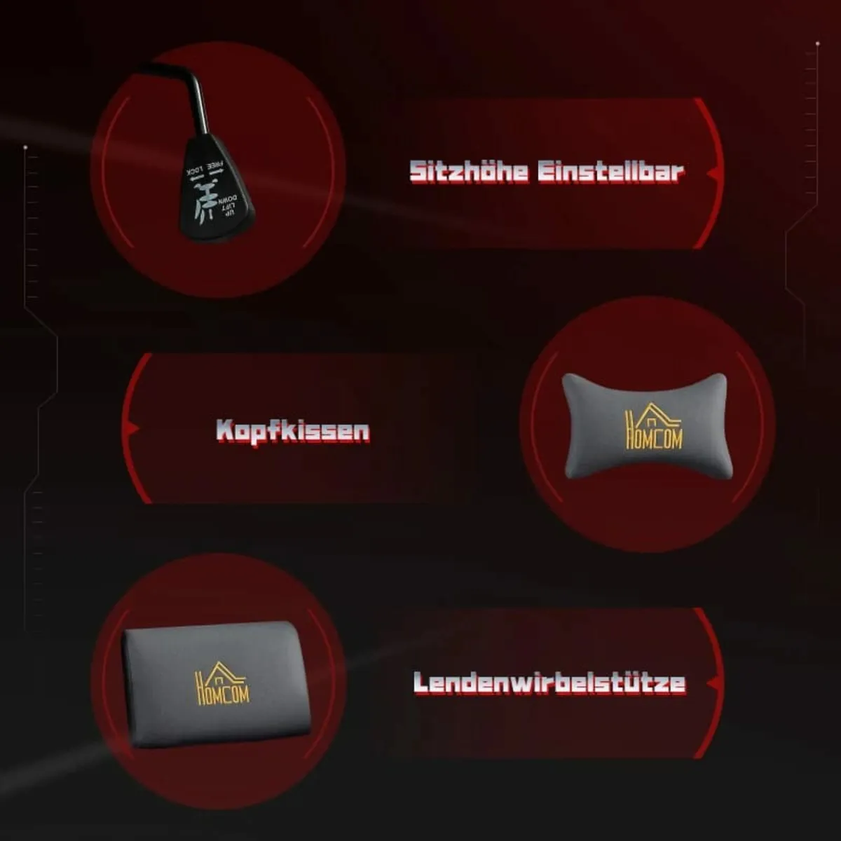 Ergonomic gaming chair with 3D armrests, adjustabl - Image 4