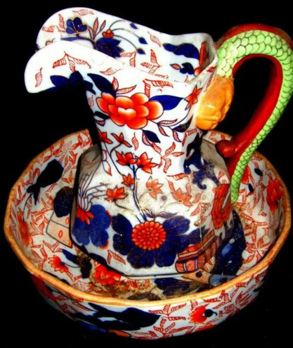 Vintage Ringtons Imari Patterned Jug & Bowl - Image 2