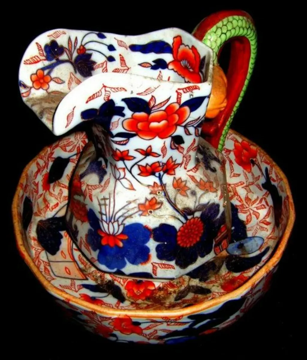 Vintage Ringtons Imari Patterned Jug & Bowl - Image 3