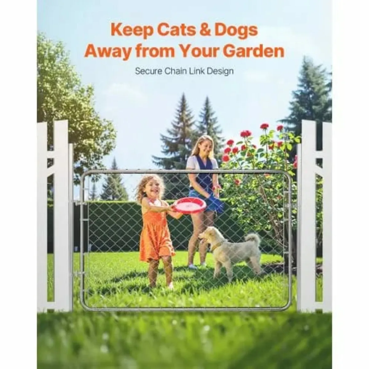 Chain Link Fence Gate, 72 x 48 in, Adjustable Chai - Image 4