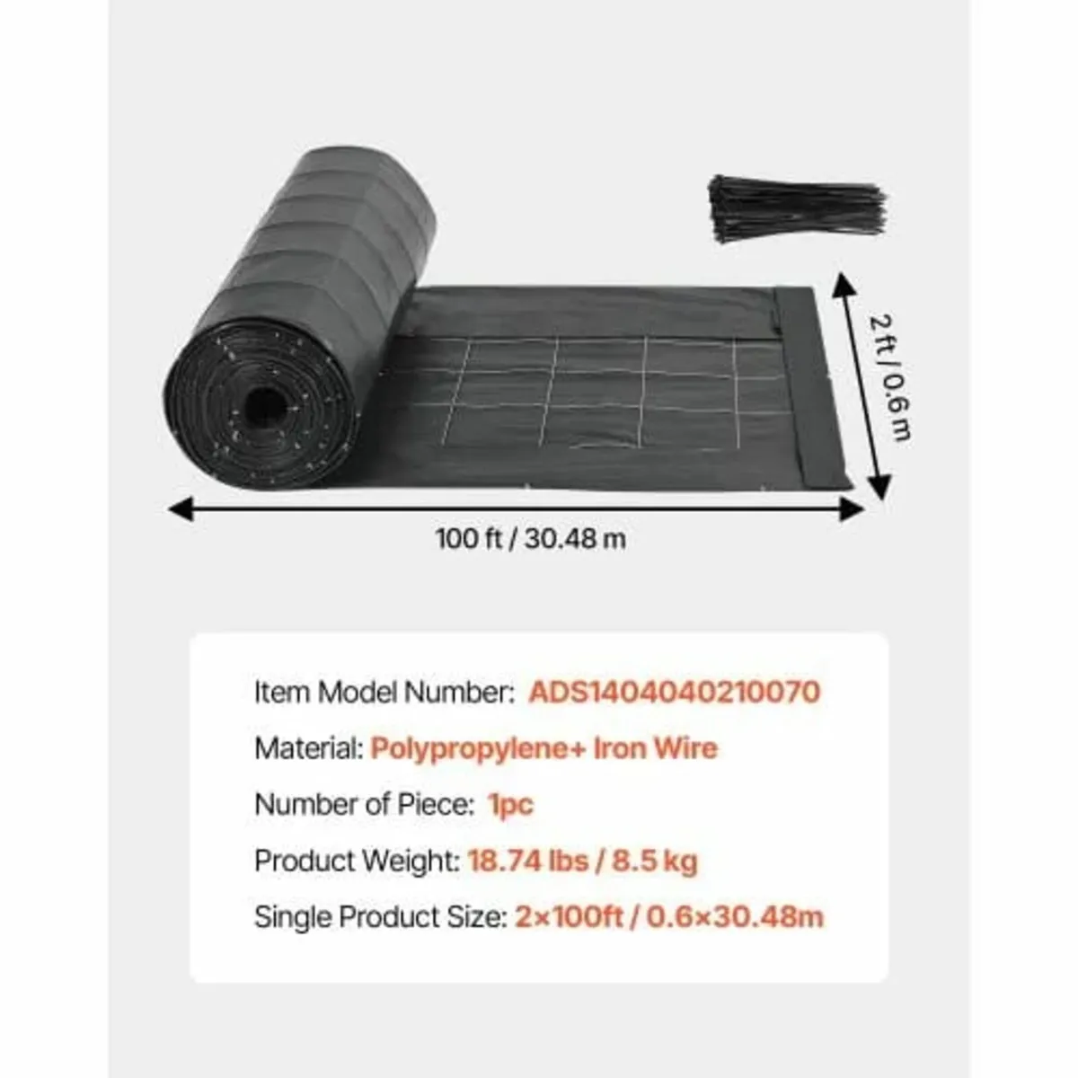 Silt Fence Fabric Rolls, 0.6×30.5 m Backed Wire Si - Image 3