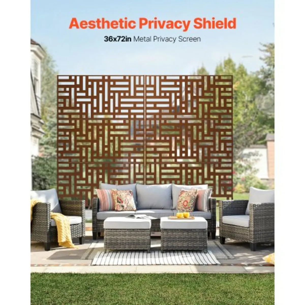 Metal Privacy Screen, 36" W x 72" H, Outdoor Priva - Image 2
