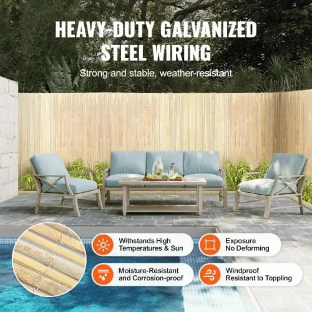 Natural Bamboo Privacy Fence Screen, Eco-Friendly - Image 3