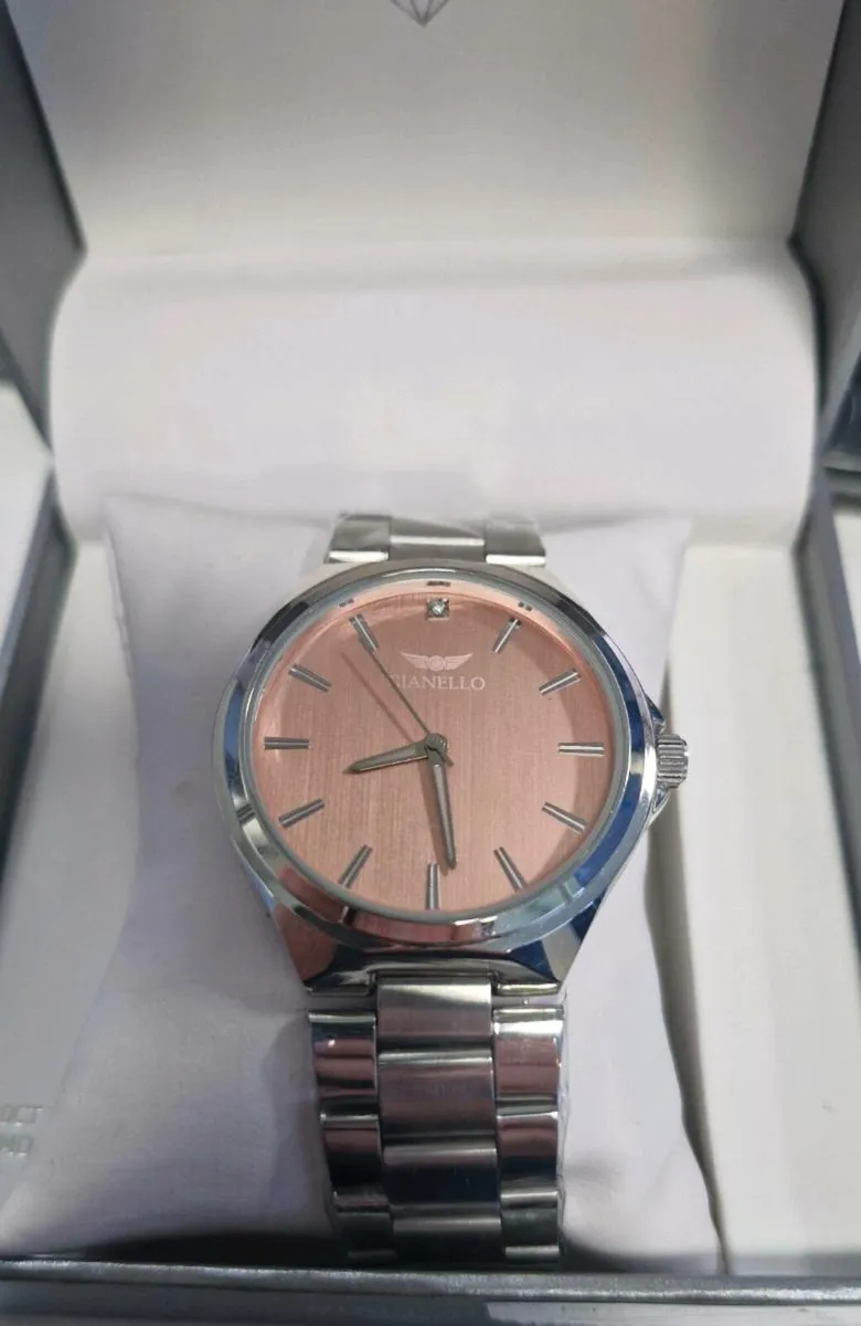 Gianello Genuine Diamond Dial GIOTTO Round Silver - Image 4