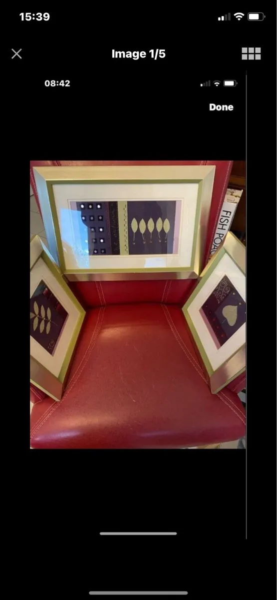 Set of Embroidered Sprig Filled Frames - Image 1