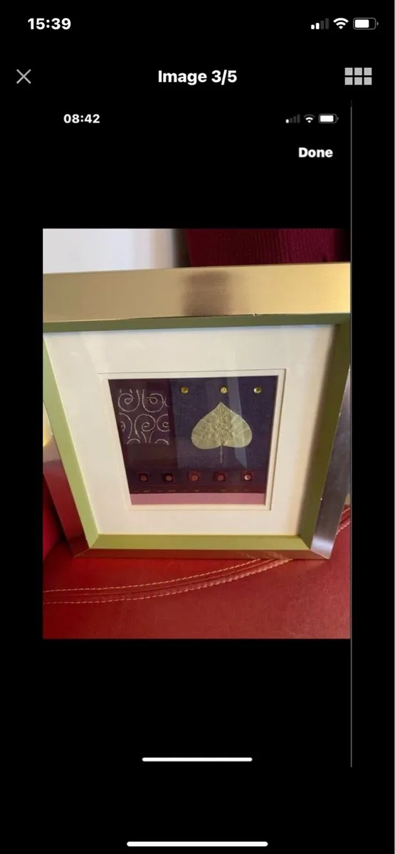 Set of Embroidered Sprig Filled Frames - Image 3