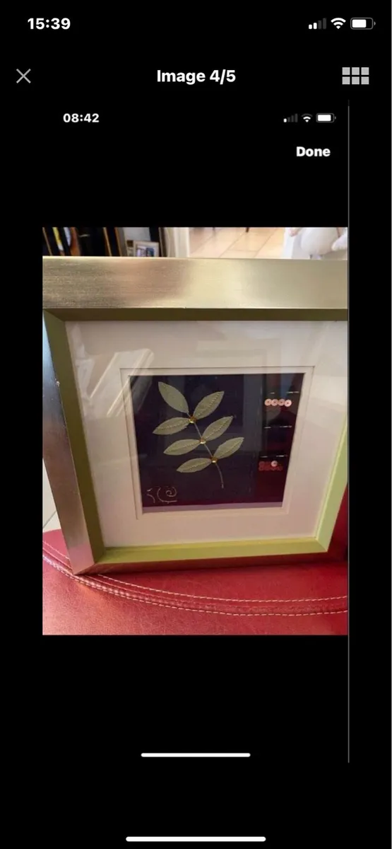 Set of Embroidered Sprig Filled Frames - Image 4