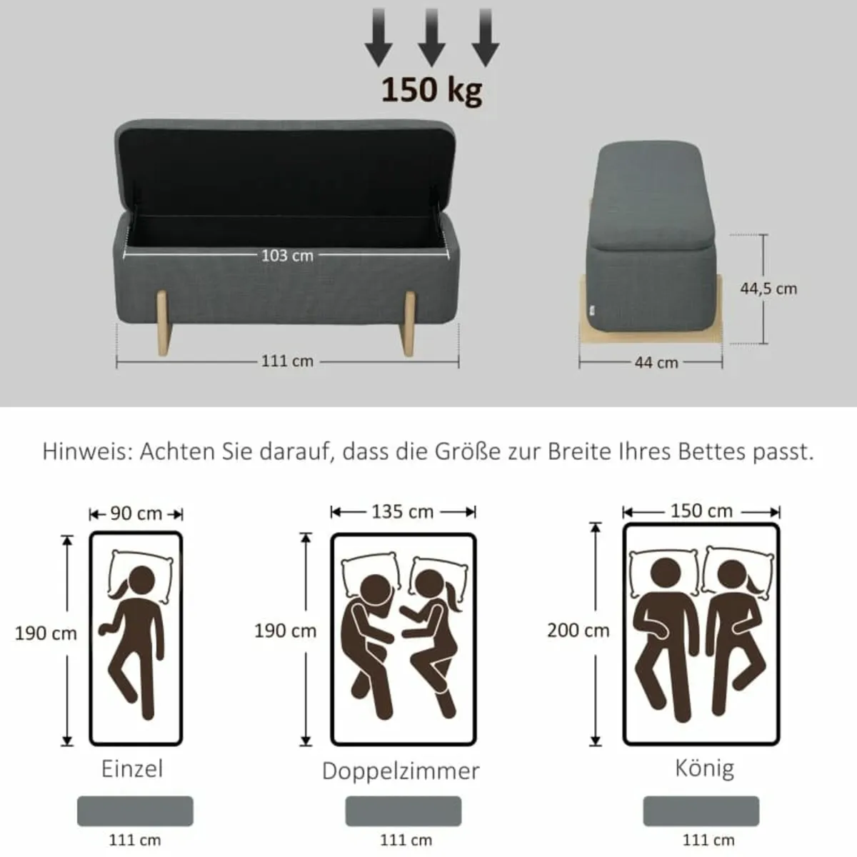 Storage stool with storage, bench with foam paddin - Image 4
