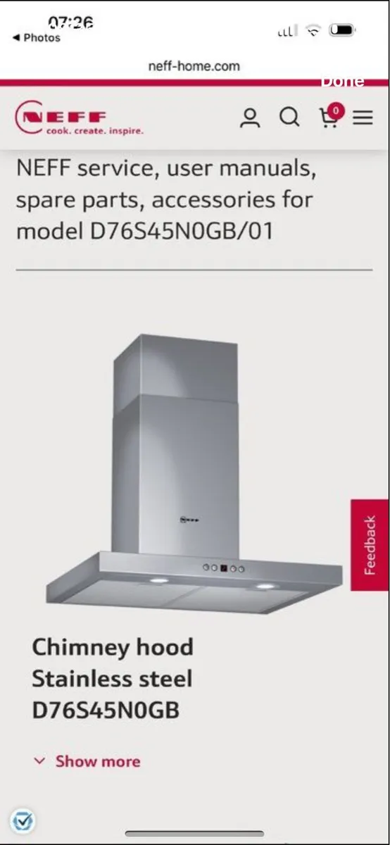 NEFF Cooker Hood - Image 1