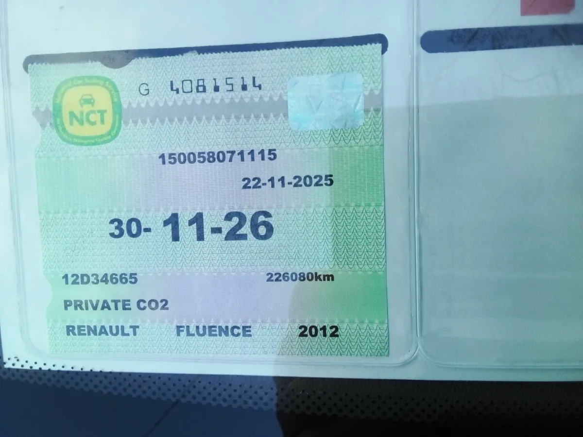 2012 RENAULT FLUENCE DIESEL NCTD 11/26 - Image 3