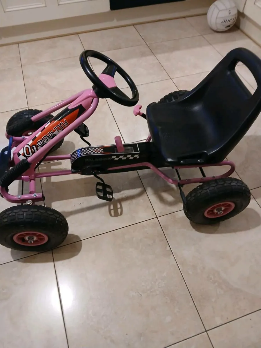 Kiddo Racer Design Pink Kids Pedal Go-Kart - Image 3