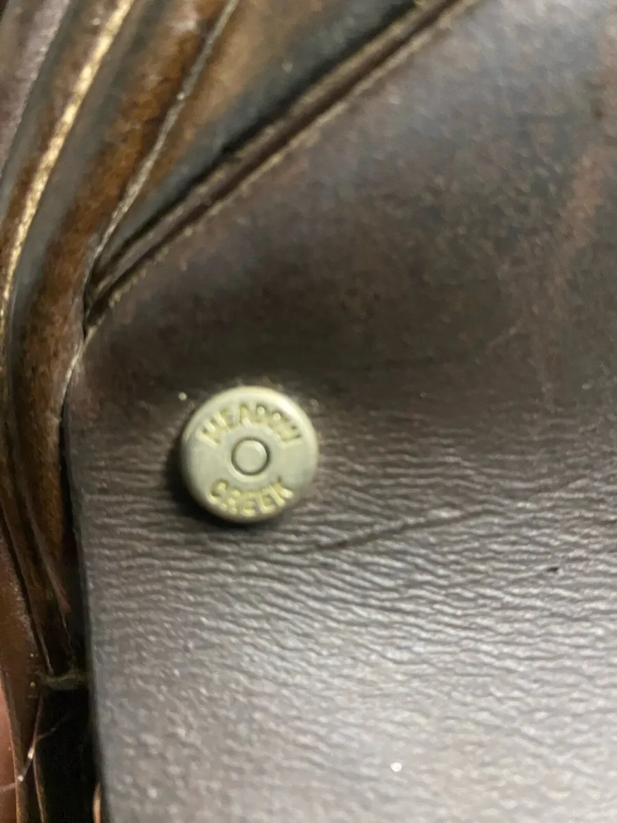 18” Meadow creek brown Leather saddle - Image 4