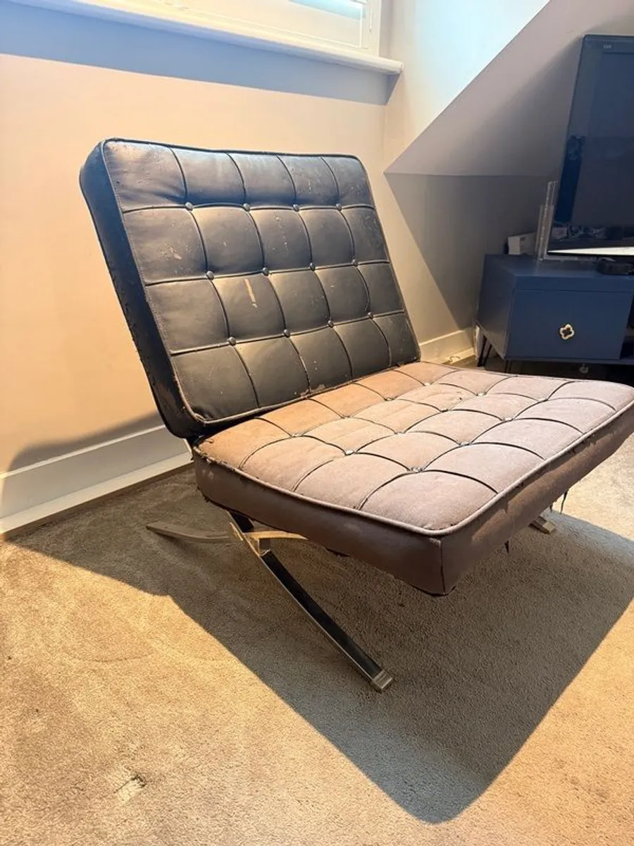 Barcelona style chair. - Image 2