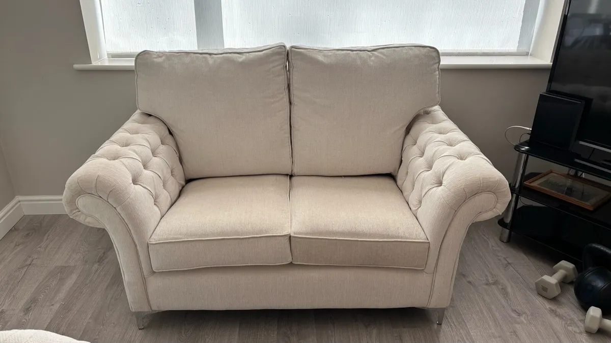 2 Seater Bespoke Cream Sofa - Image 2