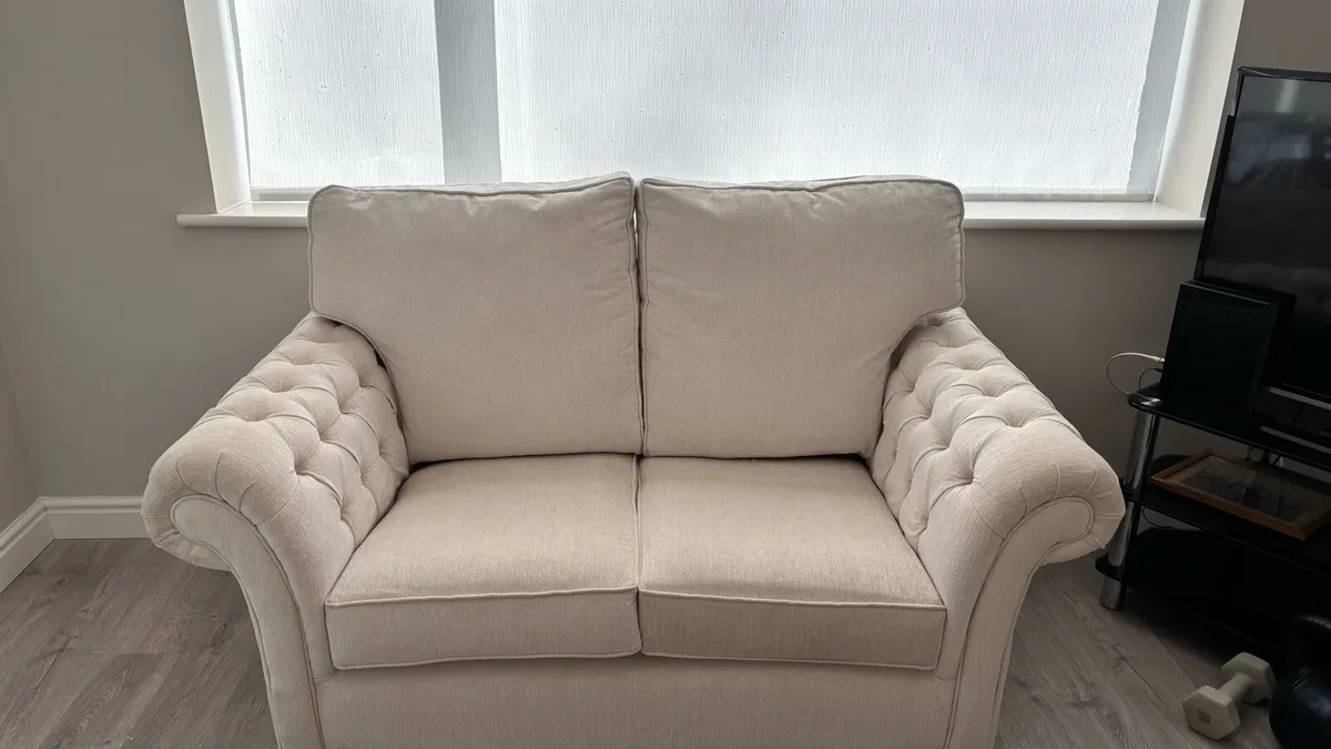 2 Seater Bespoke Cream Sofa - Image 3